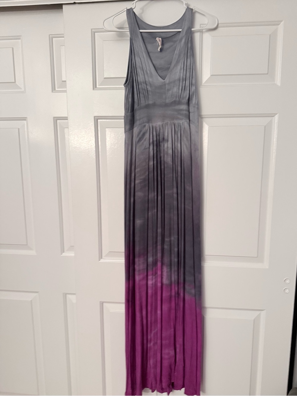 Gray to Magenta Ombre Maxi Dress